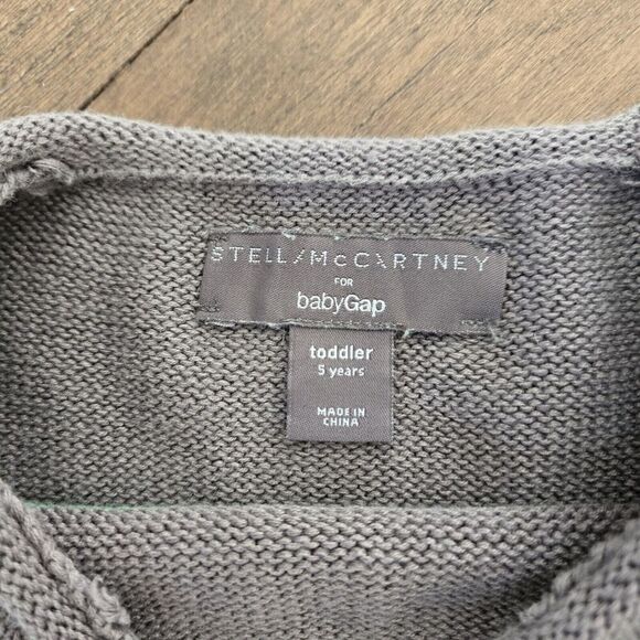 STELLA McCARTNEY GAP Boy's sweater Green Gray Stripes Linen Cotton Sz Small 5 - Picture 4 of 6